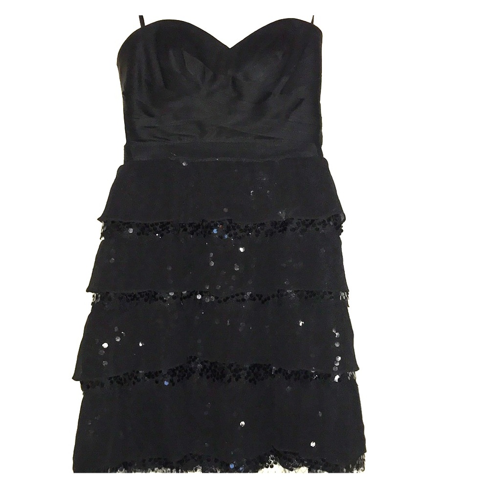 BCBGMaxAzria strapless satin and sequins - 4